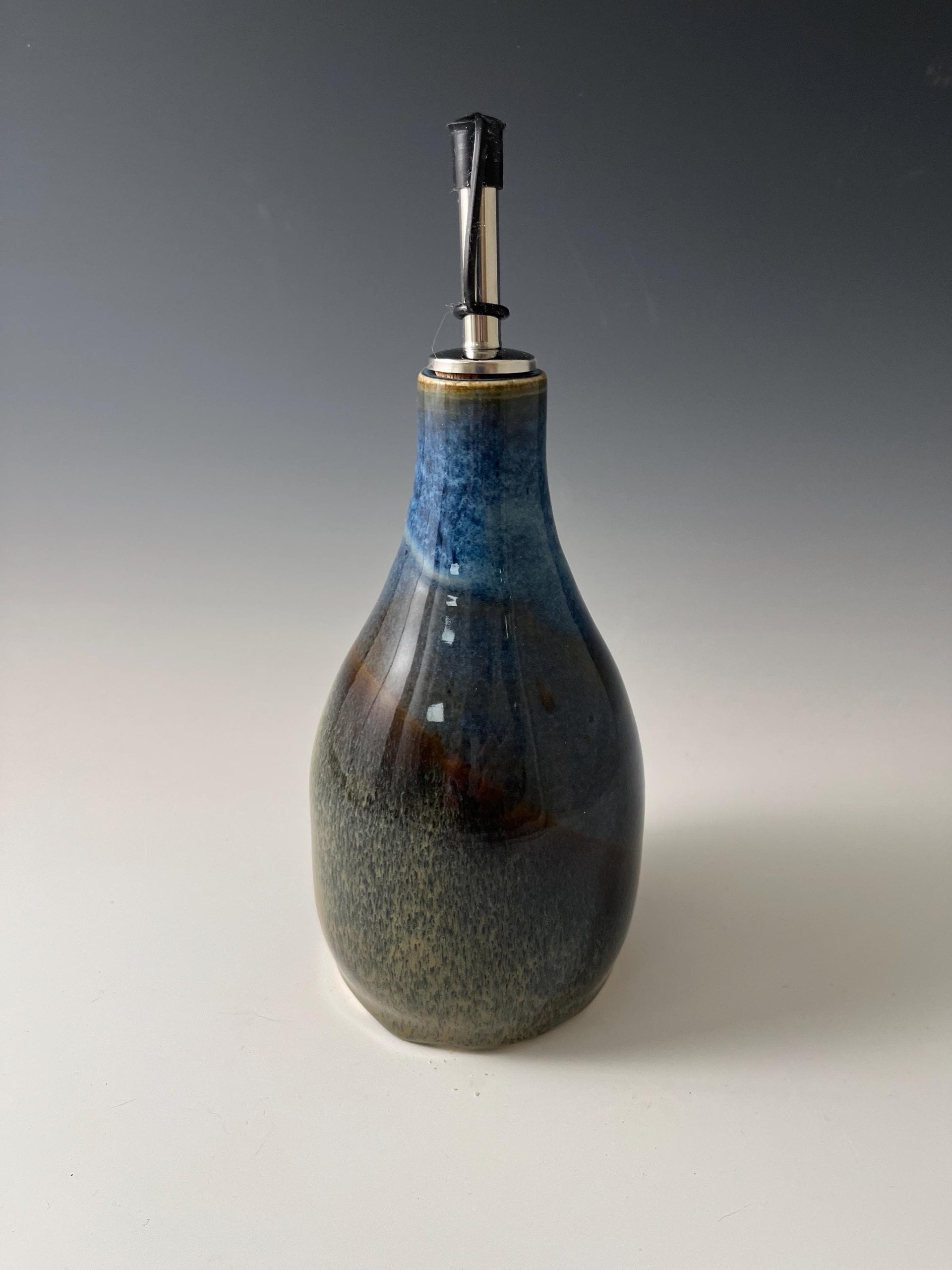 Handmade Ceramic Oil or Vinegar Dispenser - Dramatic Glaze Effects