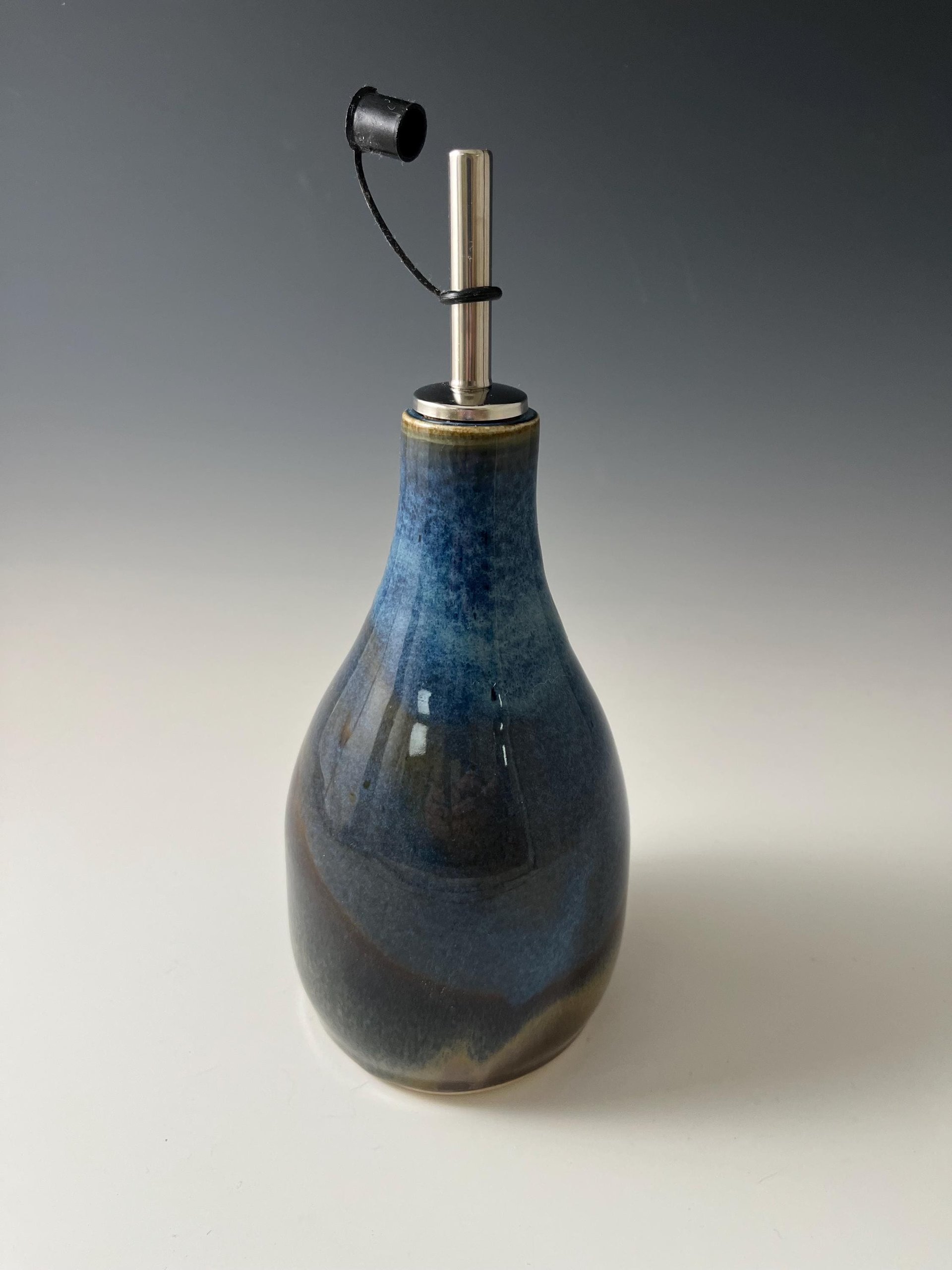 Handmade Ceramic Oil or Vinegar Dispenser - Dramatic Glaze Effects
