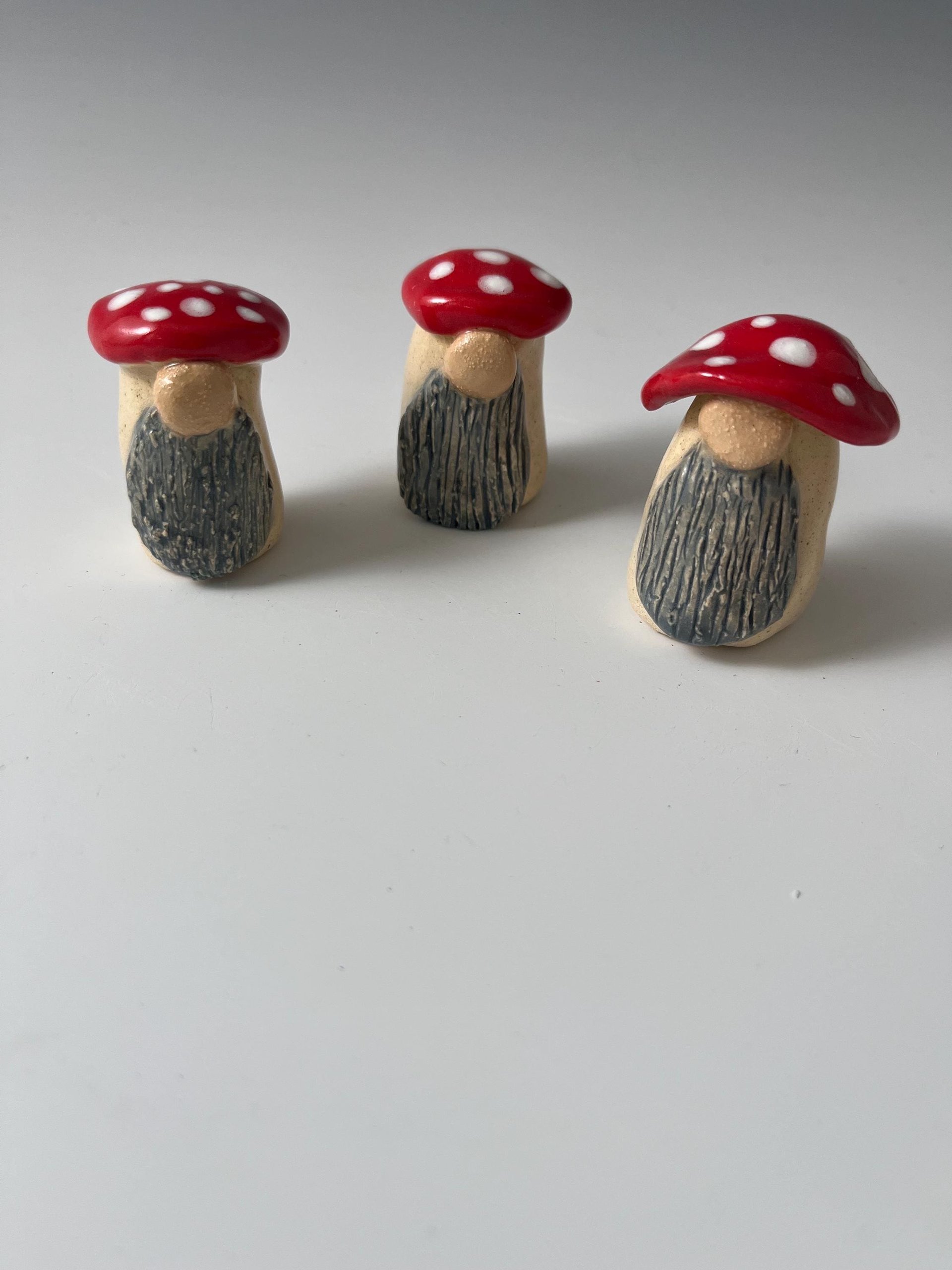 Assorted Ceramic Mushroom Gnomes - Hand sculpted