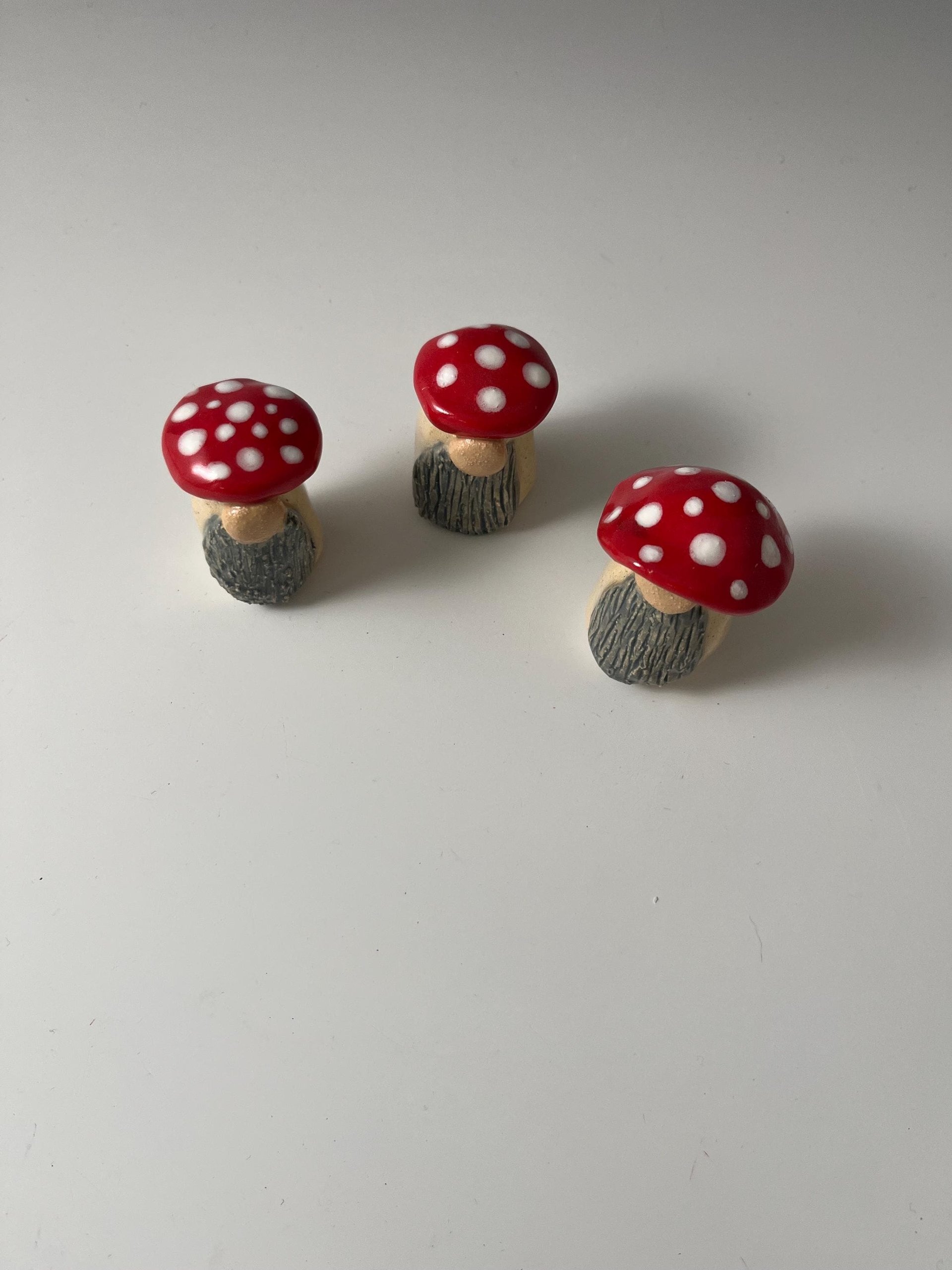 Assorted Ceramic Mushroom Gnomes - Hand sculpted