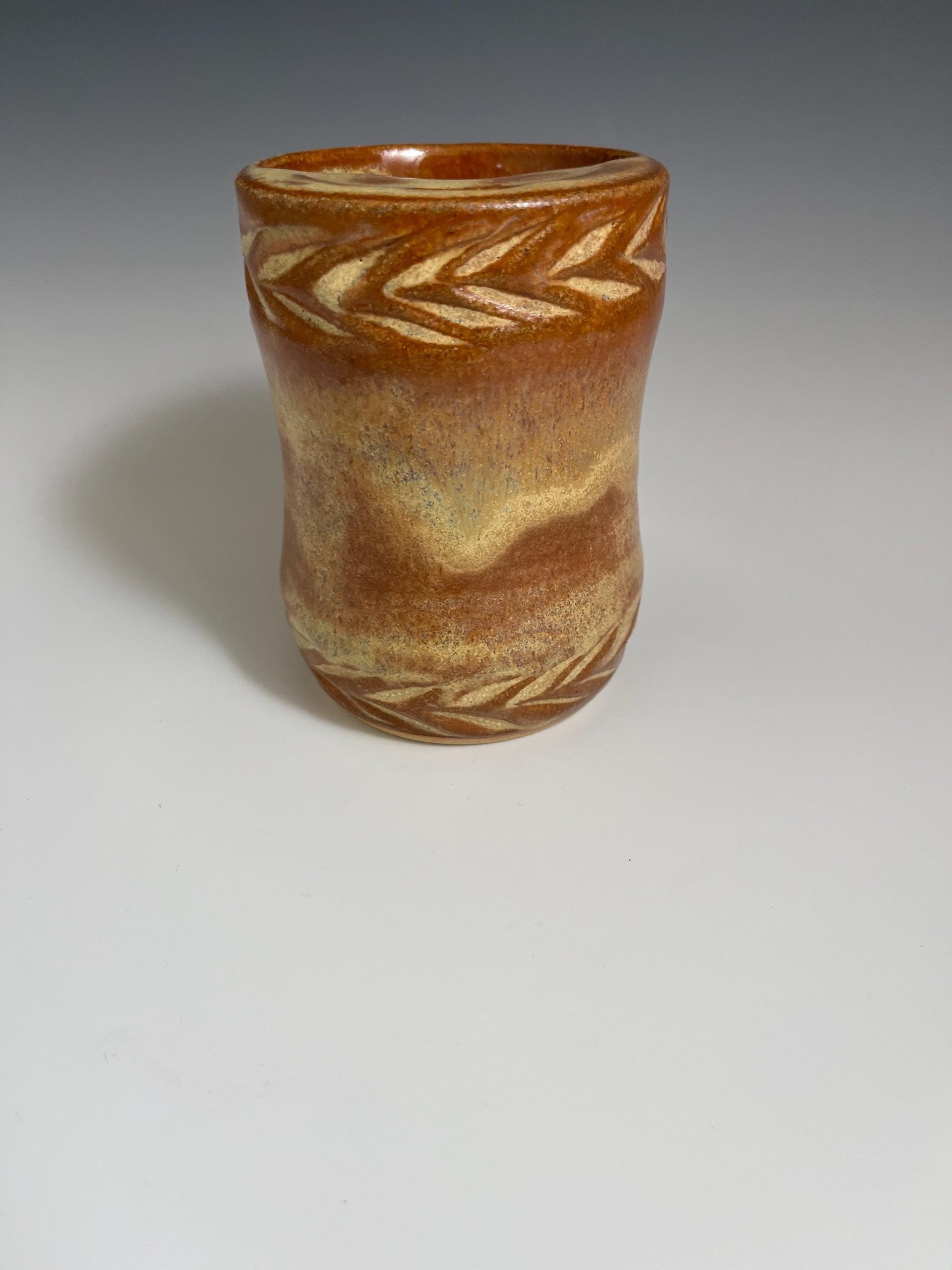 Handmade Ceramic Golden Travel Mug