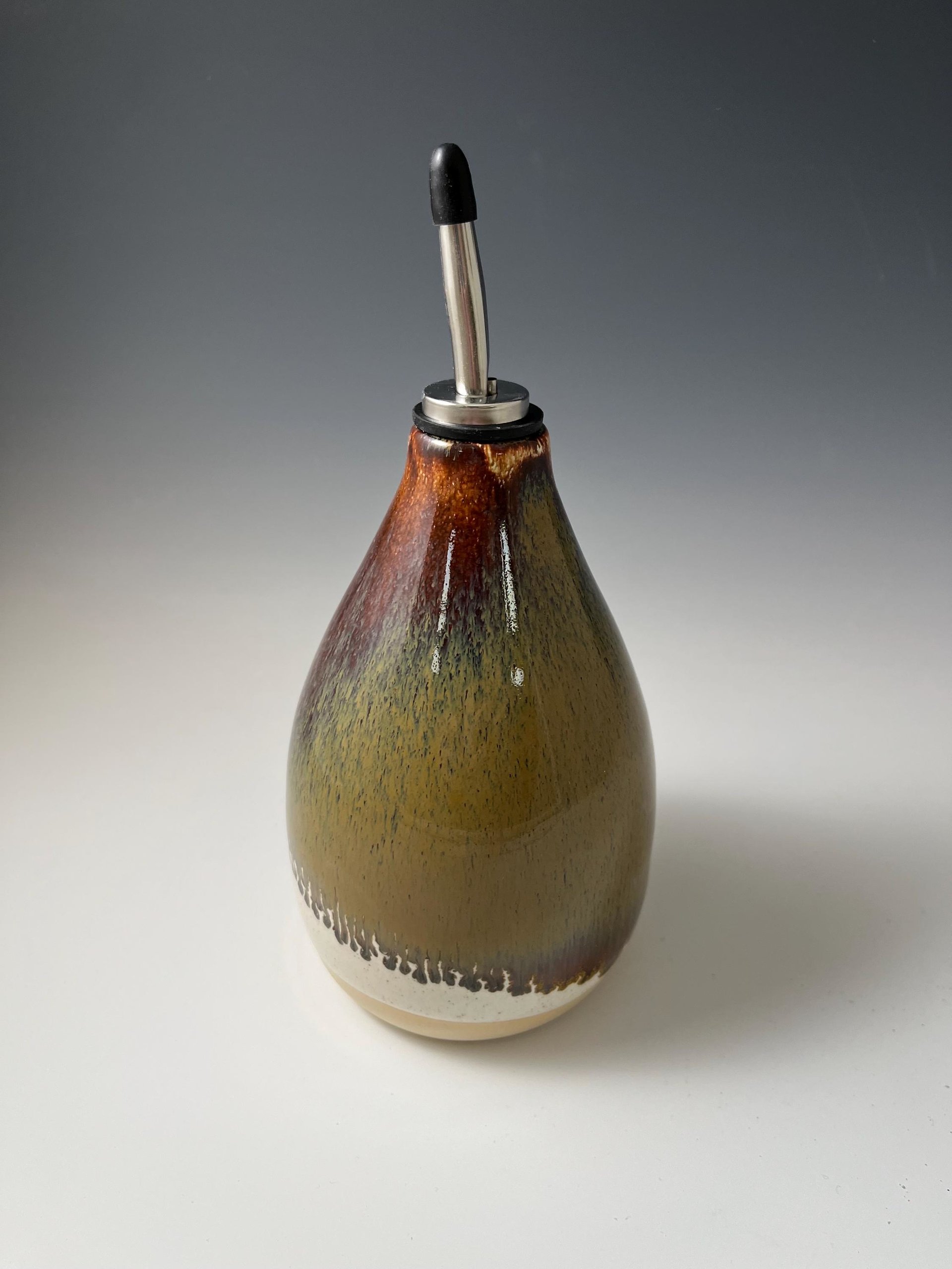 Handmade Ceramic Oil or Vinegar Dispenser - Dramatic Glaze Effects