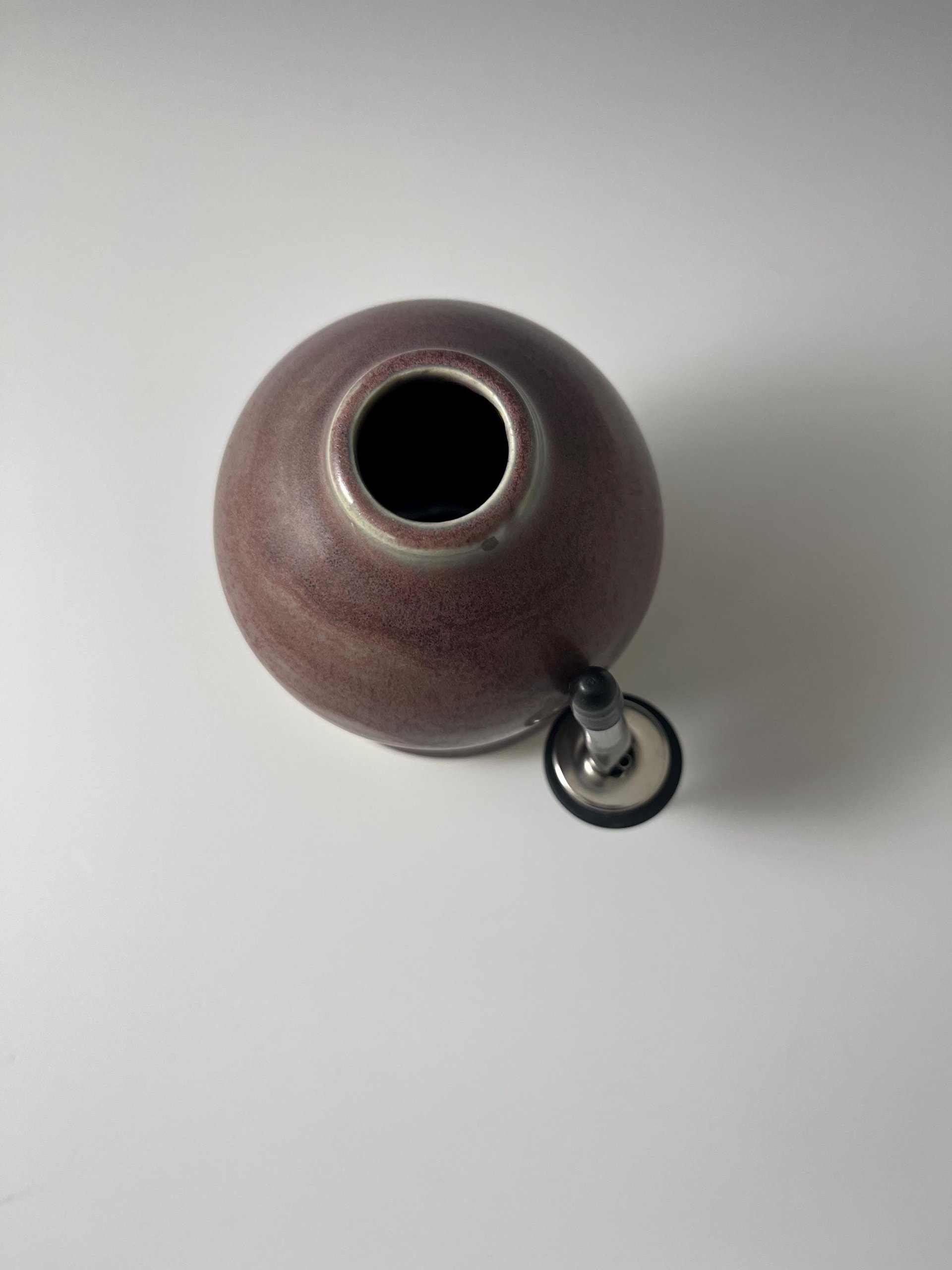 Handmade Ceramic Oil or Vinegar Dispenser - Purple Aubergine