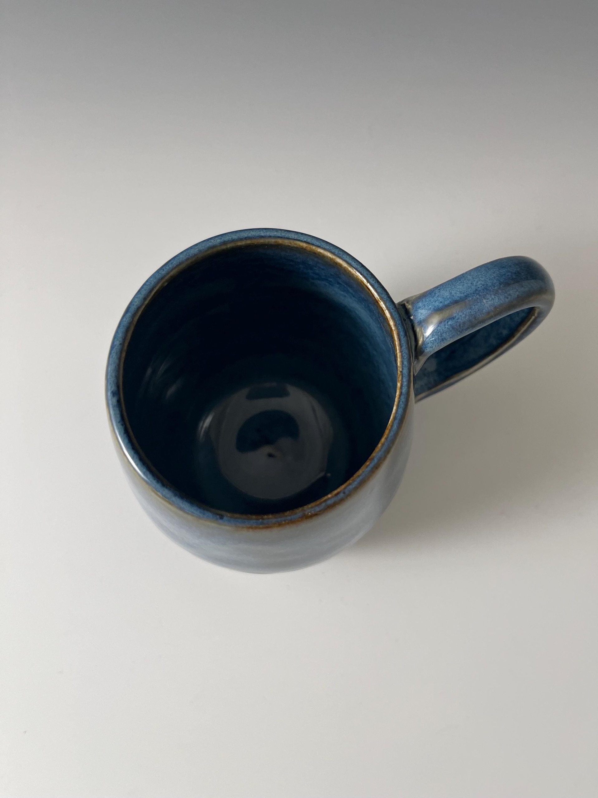 Handmade Ceramic Blue Carved Mug