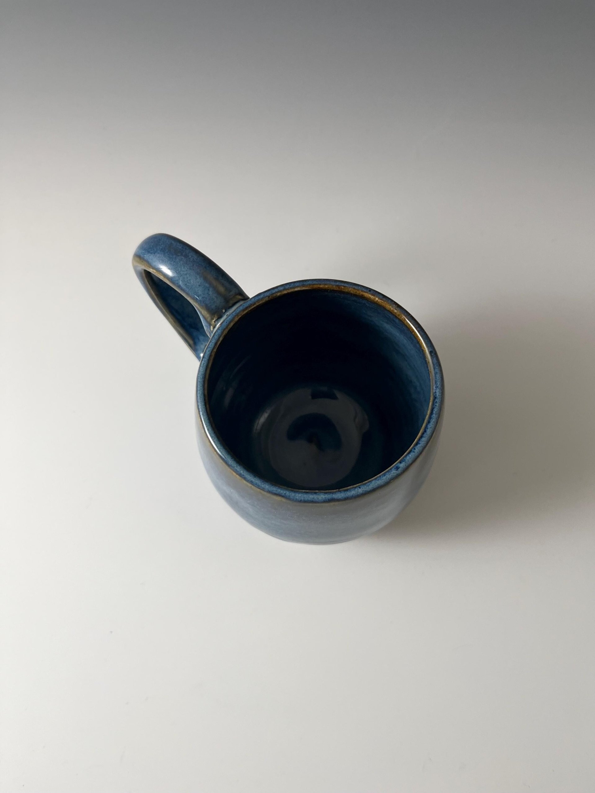 Handmade Ceramic Blue Carved Mug