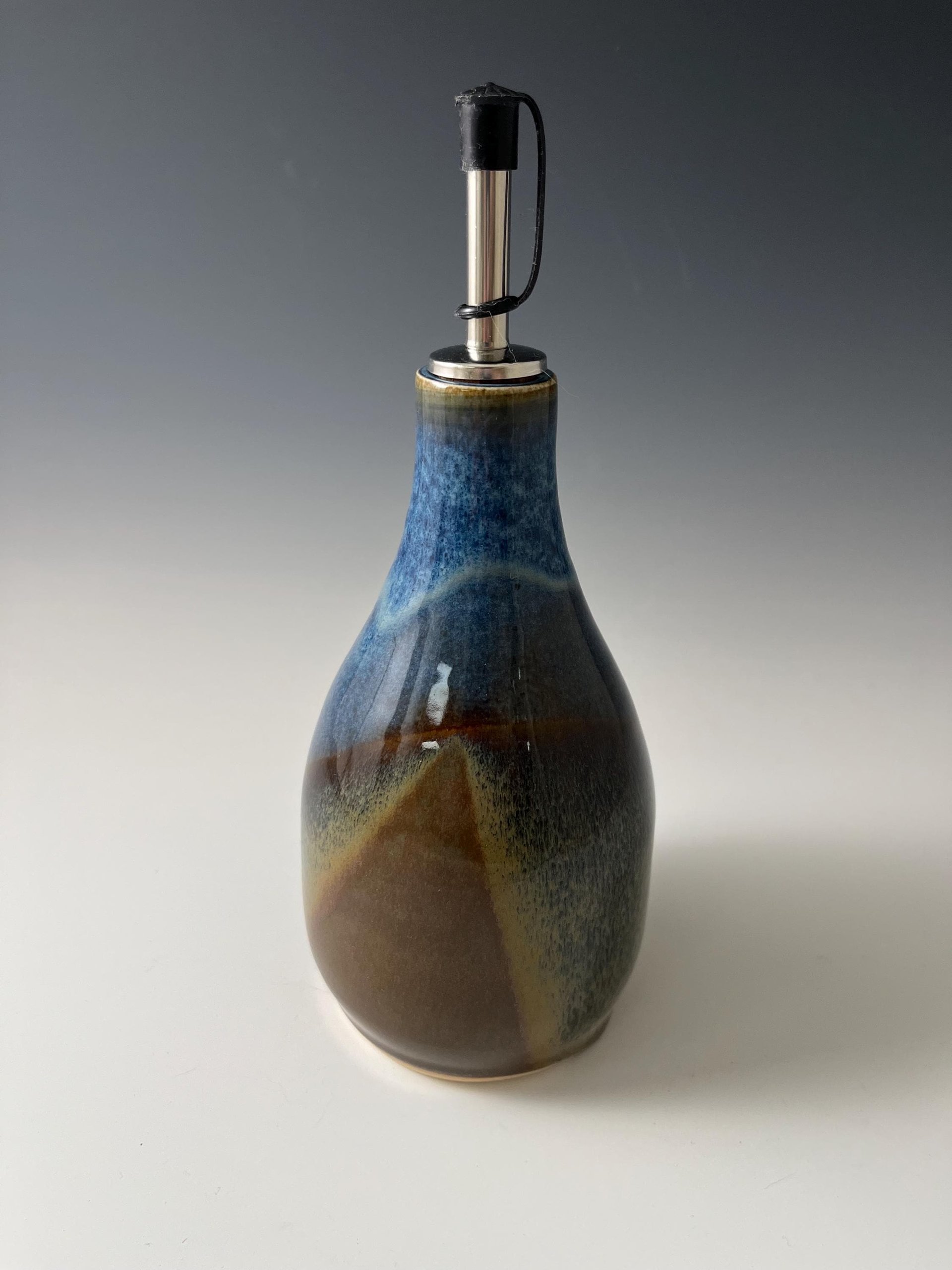 Handmade Ceramic Oil or Vinegar Dispenser - Dramatic Glaze Effects