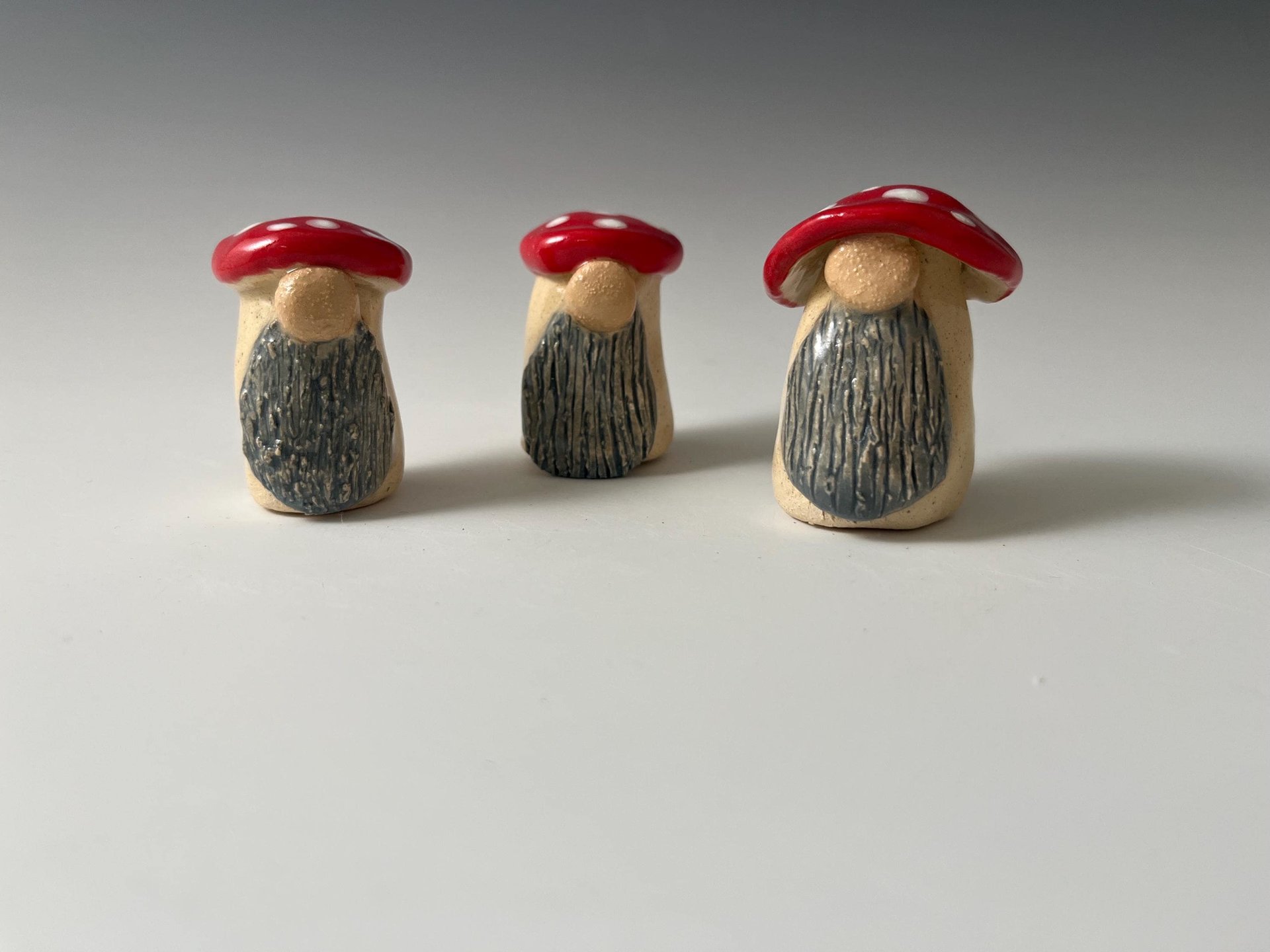 Assorted Ceramic Mushroom Gnomes - Hand sculpted