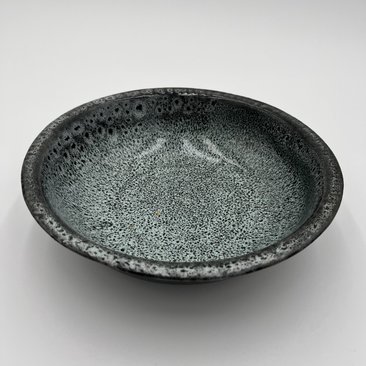Handmade Black and White Rimmed Ceramic Bowl