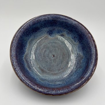 Handmade Purple and Blue Ceramic Rimmed Bowl
