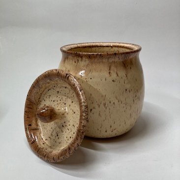 Yellow Ceramic Lidded Jar