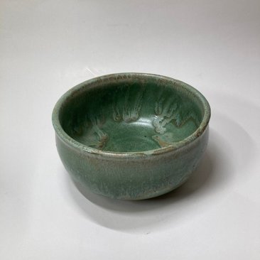 Handmade Green and Honey Ceramic Bowl
