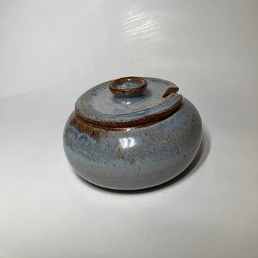 Light Blue and Honey Glazed Ceramic Honey Jar