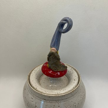 Handmade Gnome Lidded Jar