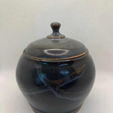 Navy Blue Handmade Ceramic Lidded Jar