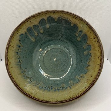 Handmade Blue and Honey Ceramic Bowl