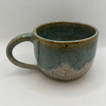 Handmade Ceramic Green and White Mug