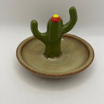 Small Ceramic Cactus Ring Holder