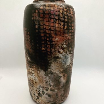 Tall Pit Fired Ceramic Vase
