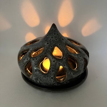 Hand Carved Black and White Luminary