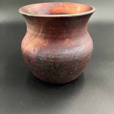 Handmade Irridescent Copper Matte Vase - Raku fired