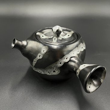 Handmade Black and White Ceramic Tea Pot