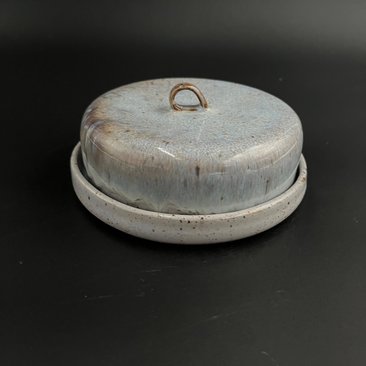 Handmade Blue Ceramic Butter Dish