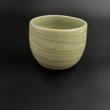 Handmade Marbled Green Ceramic Cup