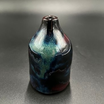 Handmade Northern Lights Ceramic Bud Vase