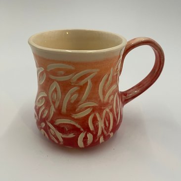 Handmade Sunset Carved Ceramic Mug