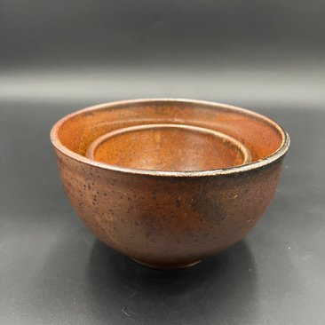 Wood fired, Hand made Ceramic Bowl Set - Earthy colors, rustic feeling