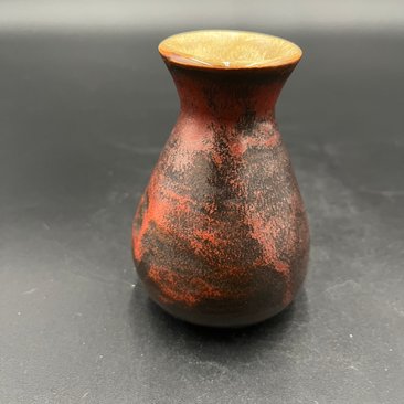 Handmade Black and Copper Ceramic Bud Vase