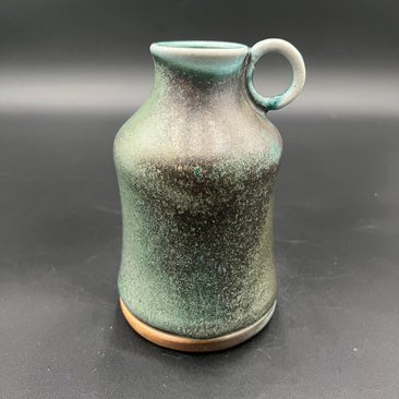 Hand-made Blue-Green Wood-fired Ceramic Bottle