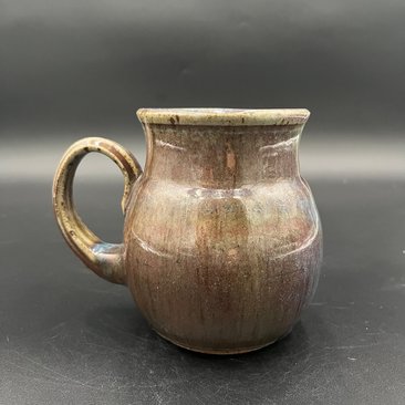 Wood fired Large Irridescent Blue-Green Mug - handmade