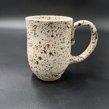 Handmade Carved Beige Speckled Ceramic Mug