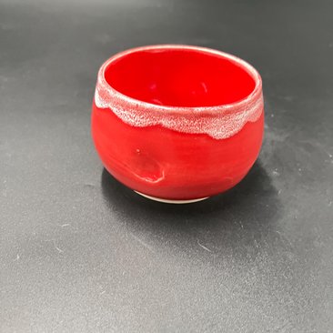Hand-made Red and White Ceramic Christmas Tumbler