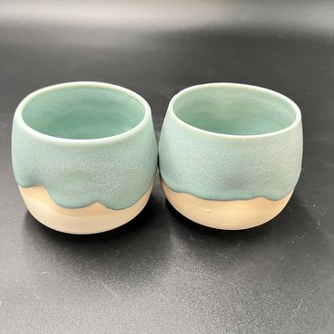 Hand-made Ice Blue Ceramic Tumbler Set