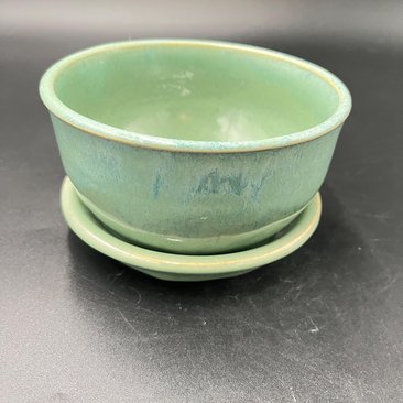 Handmade Agave Green Ceramic Bowl Set