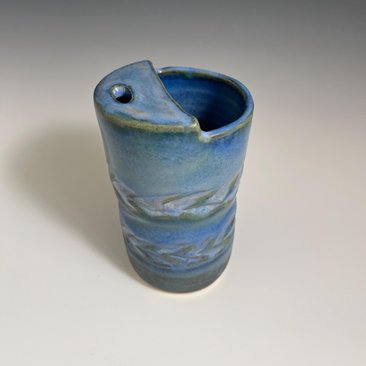 Handmade Ceramic Blue Green Travel Mug