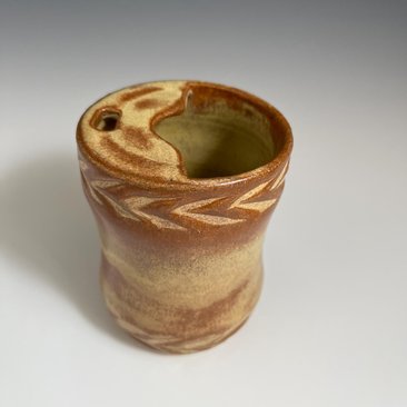 Handmade Ceramic Golden Travel Mug