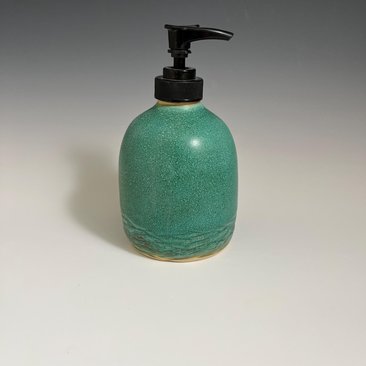 Handmade Ceramic Teal Soap Dispenser