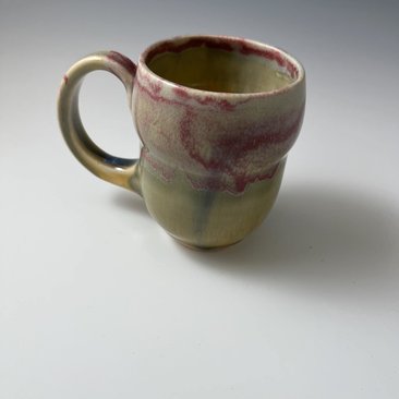 Small Handmade Ceramic Raspberry Red and Maple Sugar Glazed Mug
