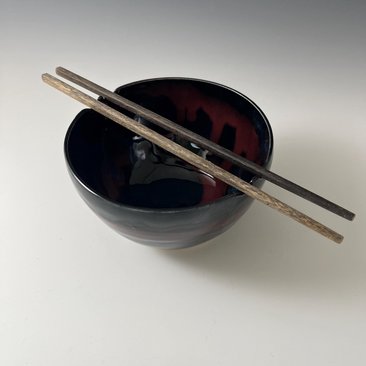 Handmade Ceramic Ramen Bowl - Northern Lights Glaze