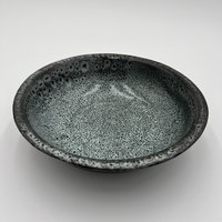 Handmade Black and White Rimmed Ceramic Bowl