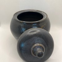 Navy Blue Handmade Ceramic Lidded Jar