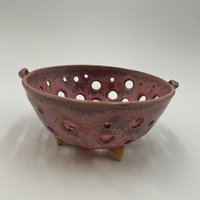 Hand-made Purple-Pink Pedestal Berry Bowl
