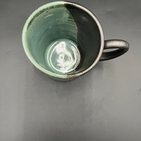 Handmade Ceramic Outdoor Inspired Earthy Green and Black Mug