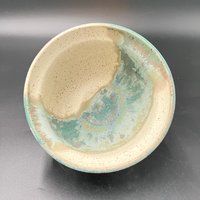 Handmade Green and White Speckled Ceramic Ramen Bowl