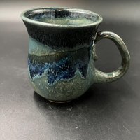 Handmade Blue Drip Glaze Ceramic Mug