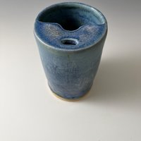 Handmade Ceramic Blue Green Matte Travel Mug