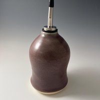 Handmade Ceramic Oil or Vinegar Dispenser - Purple Aubergine